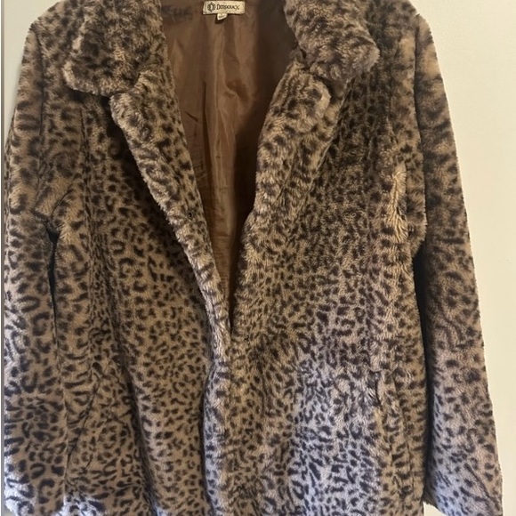 ULTRA SOFT Democracy Lightweight Faux Fur Leopard Cheetah Coat Large - Picture 4 of 7